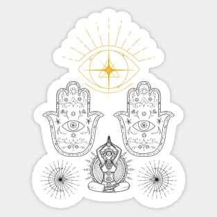 Yoga Princess, Hand of Fatima, Sunshine Yoga Sticker